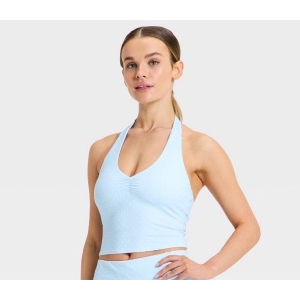 Women's Size XXL Halter Support Tank - Joy Lab - Light Blue